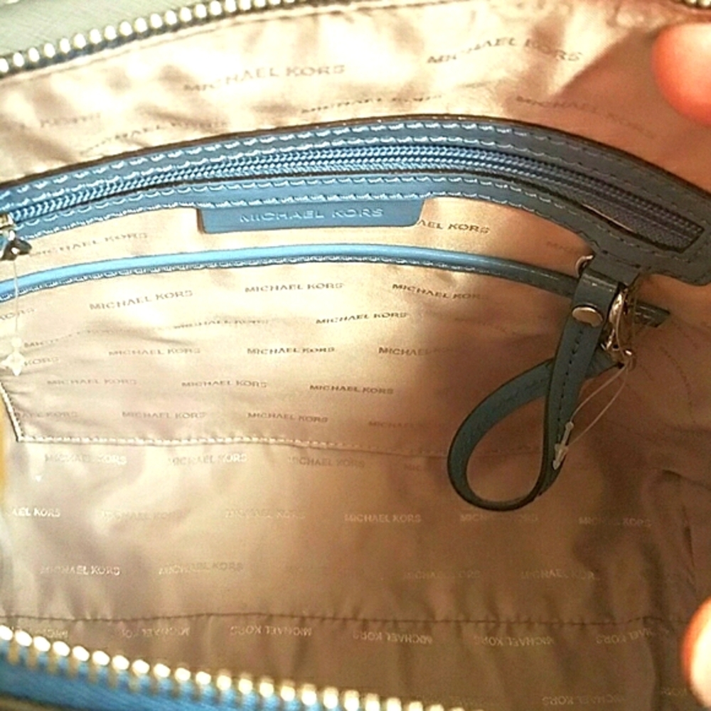 Michael Kors dome satchel patent leather denim blue - Picture 5 of 9